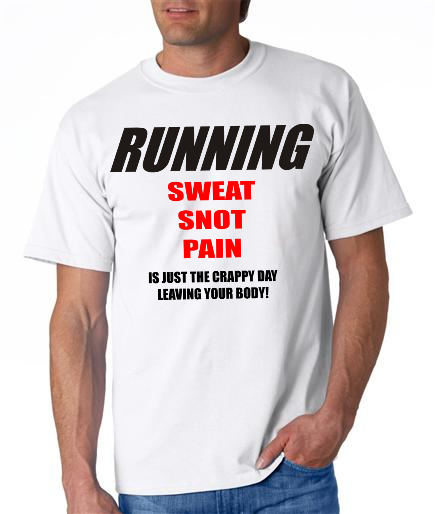 Running - Sweat Snot Pain - Mens White Short Sleeve Shirt